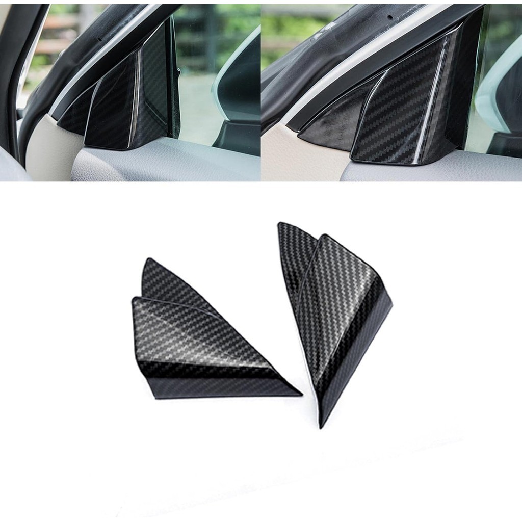 Xotic Tech A-Pillar Door Window Side Cover Trim, ลายคาร์บอนไฟเบอร์, เข้ากันได้กับ Camry 2018-2025