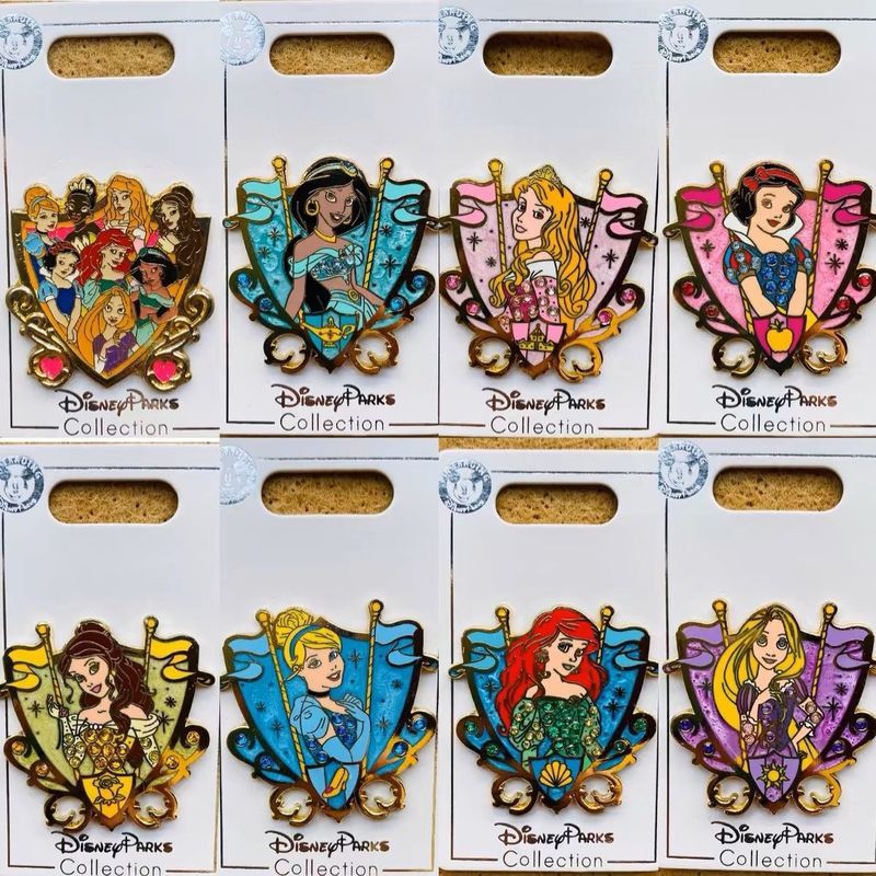 Disney Badge disney pin disney pin disney Medal Princess Collection Snow White Mermaid Rapunzel/m4.1