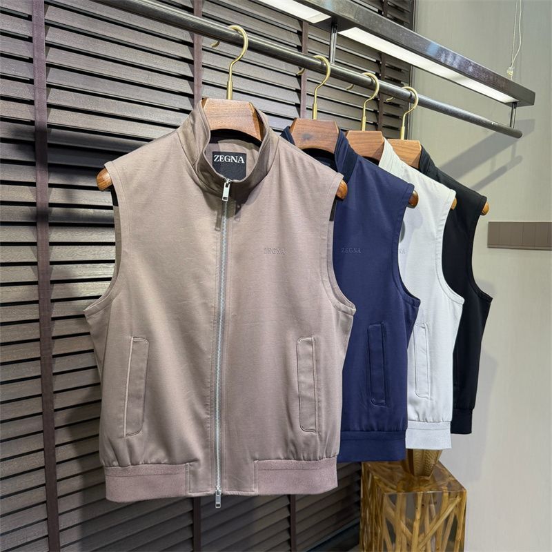 0E8W Zeg** Spring and summer new men's simple and stylish stand-up collar zippered business casual l
