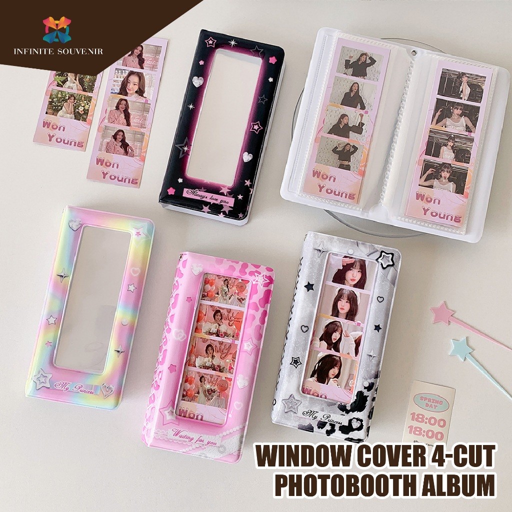 Photobooth Binder อัลบั้ม 4 ตัดหน้าต่างกรอบผู้ถือกรอบรูป Kpop ความงาม / Photobox / Photostrip