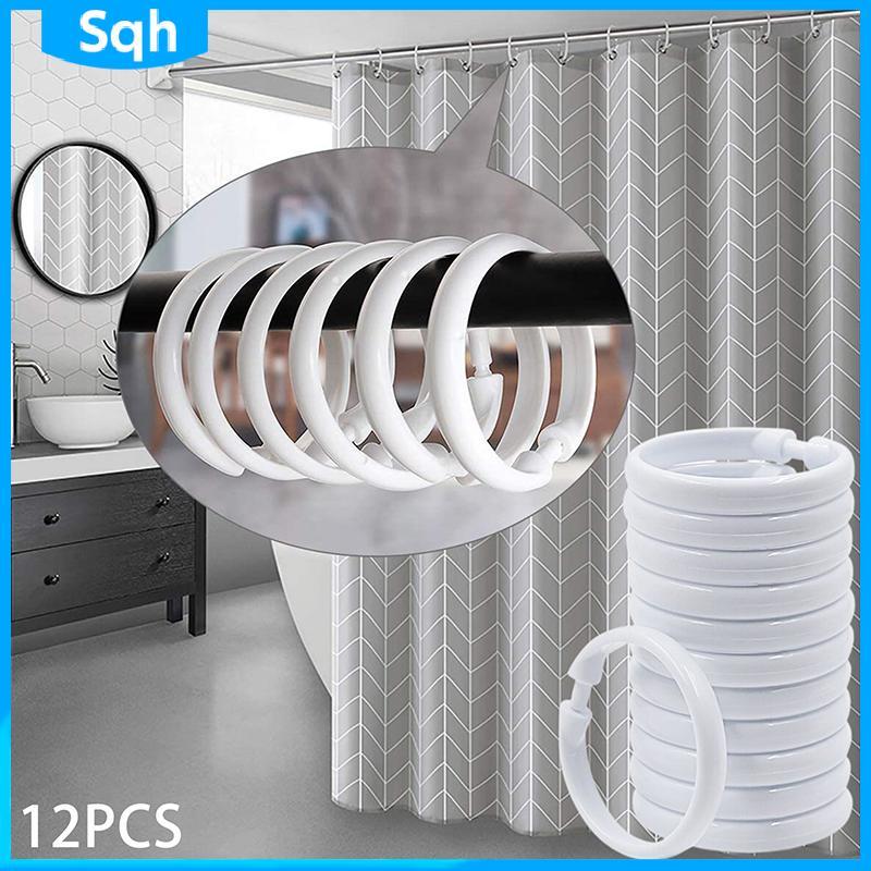 Bri 12 ชิ้น Open Curtain Rings - คลิปม่านอาบน้ําทรงกลมสําหรับก้าน ywr