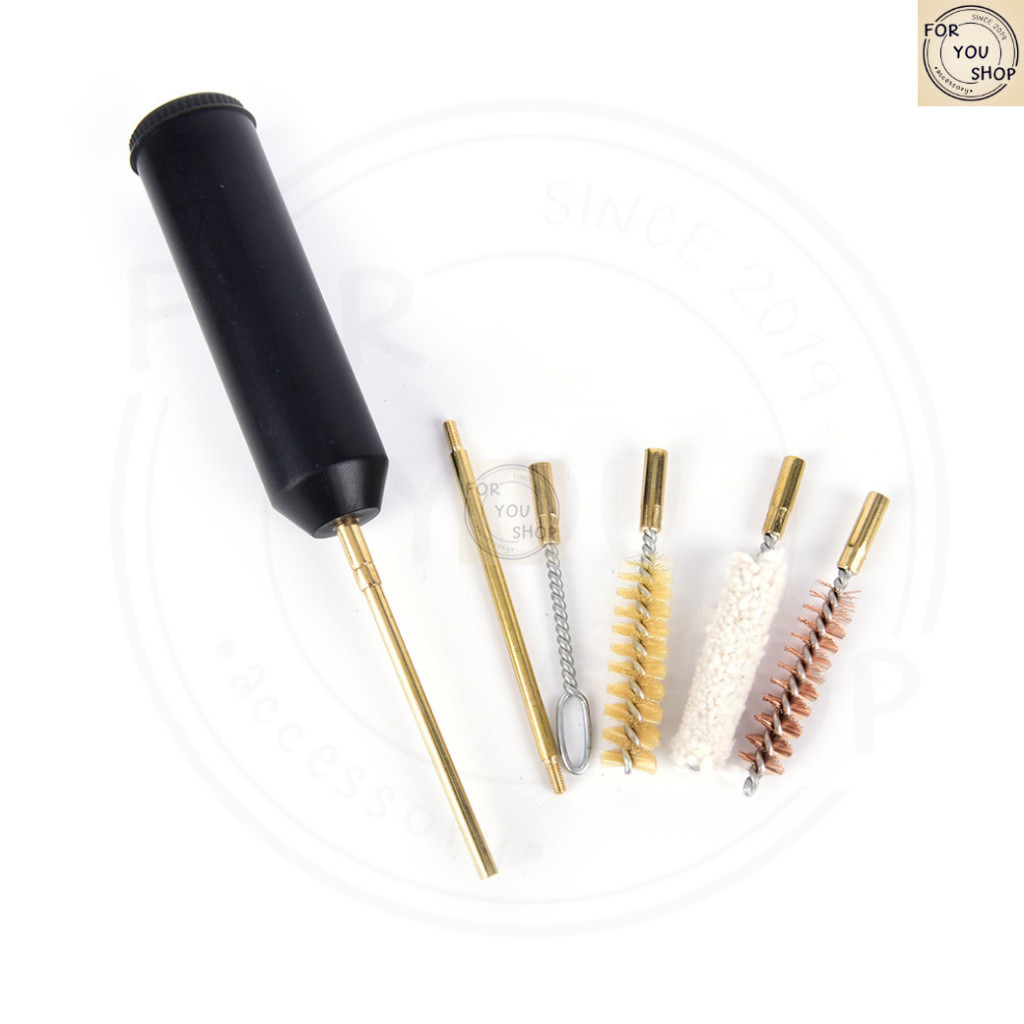 ชุดทำความสะอาดลำกล้อง 9mm/.38/.357 แบบพกพา พร้อมแปรงและก้านทำความสะอาด GK14brass