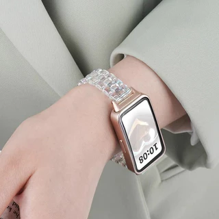 สายนาฬิกาเรซินใสสำหรับ Huawei Band 11 สายรัดข้อมือน้ำหนักเบา สามารถใช้ร่วมกับสายนาฬิกา Huawei Band 8/9/10 ได้ด้วย