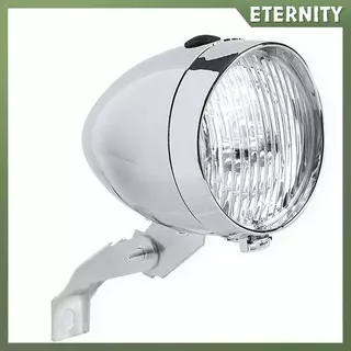 ไฟหน้าจักรยาน retro แบบคลาสสิก โครงสร้างABS พร้อมLED 3 ดวง ไฟเตือนหน้าสำหรับความปลอดภัยในการขี่ตอนกลางคืน (ไม่รวมแบตเตอรี่)