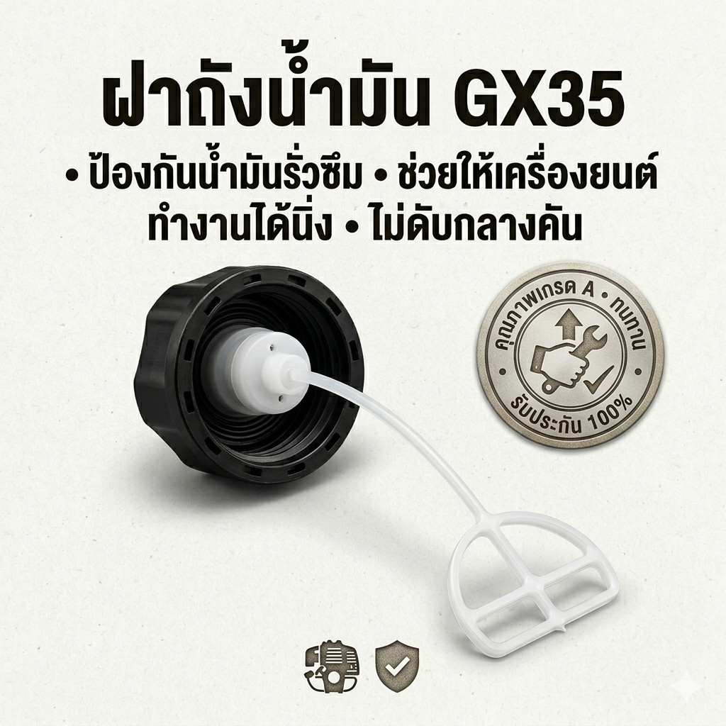 ฝาถังน้ำมัน GX35 ป้องกันน้ำมันรั่วซึม ช่วยให้เครื่องยนต์ทำงานได้นิ่ง ไม่ดับกลางคัน