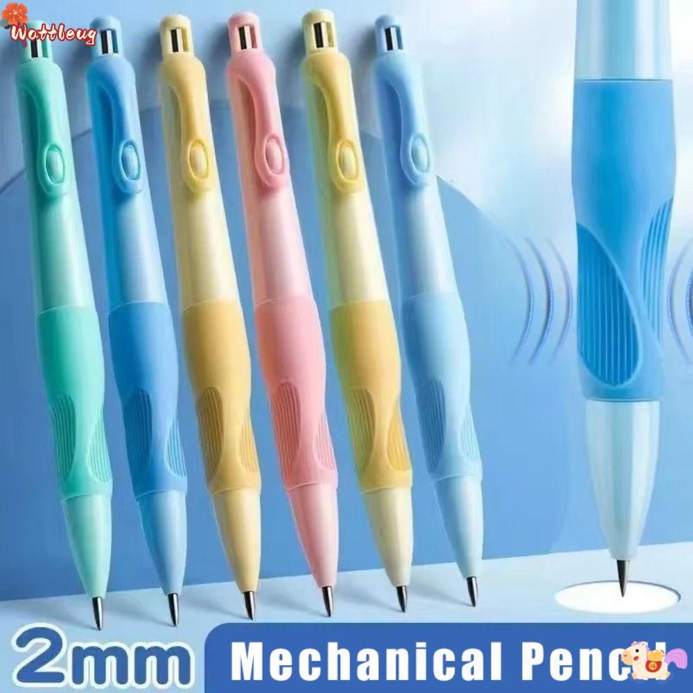 WATTLEUG ดินสอ Propelling, HB 2.0 มม., เครื่องมือเขียนแก้ไขถือท่าทางปากกาพร้อม Sharpener ดินสออัตโนมัติโรงเรียน Office