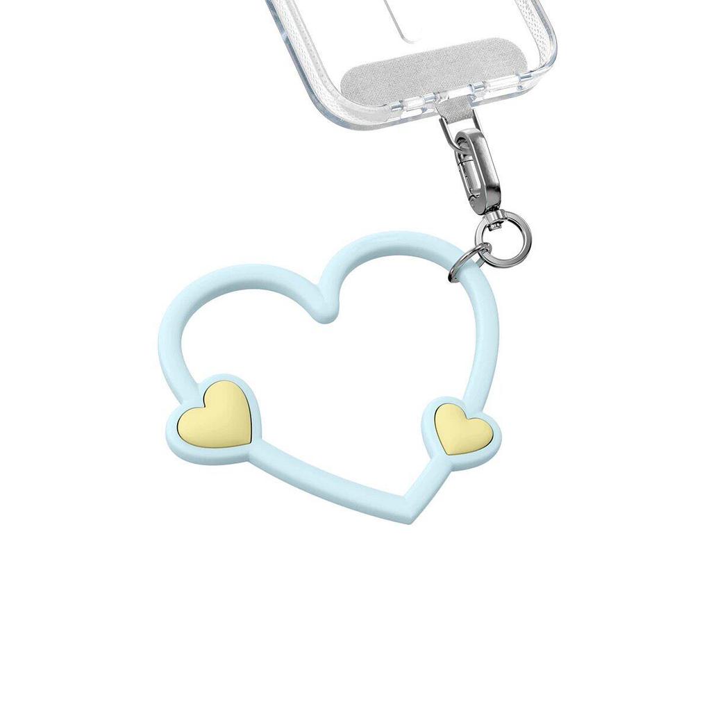 C Home Star สไตล์เดียวกัน Azure Love Heart สายรัดข้อมือจี้ดอกไม้สีชมพูสายรัดข้อมือเคสโทรศัพท์อุปกรณ์เสริมลูกปัดสายรัดข้อมือ Lanyard