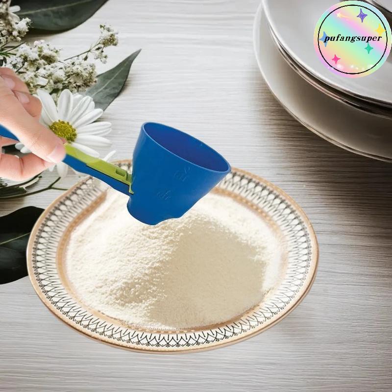 Pufangsuper 2 ชิ้น Falling Coffee Scoop ช่องทางพลาสติกนํากลับมาใช้ใหม่เลื่อน Scoop ช่องทาง 2 In 1 กา