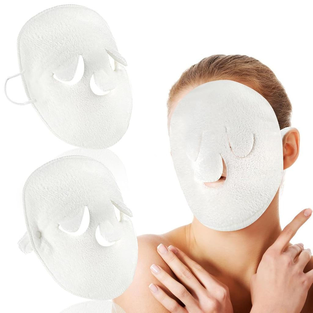 2 ชิ้น Face Masks Spa,Steam Mask,Face Towel Reusable Hot Compression Warm Compress สําหรับใบหน้า Ste