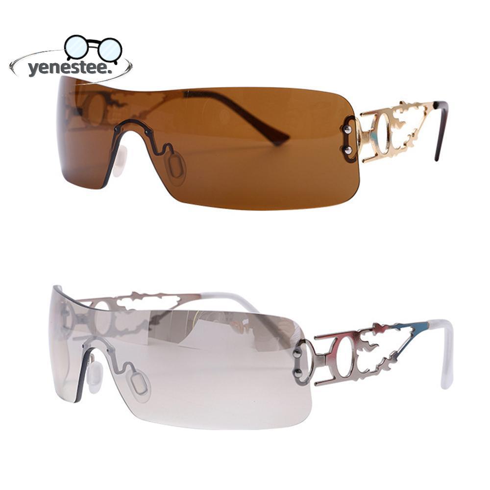 YENESTEE Y2K แว่นกันแดด UV400 Cyber Retro Men Shades