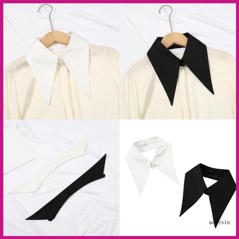 (ส่วนลดสูง)aodysin.th Collar Shawl Half Shirt Insert Collar for Sweatshirt Pointed Collar