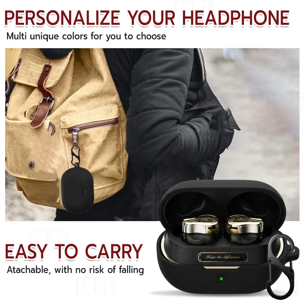 MLIFE - เคสซิลิโคน สำหรับ หูฟัง SoundPEATS H3 เคสกันรอย ซิลิโคนนิ่ม สายคล้องคอ บลูทูธ หูฟังไร้สาย - Earphone Case Cover - รูปที่ 2