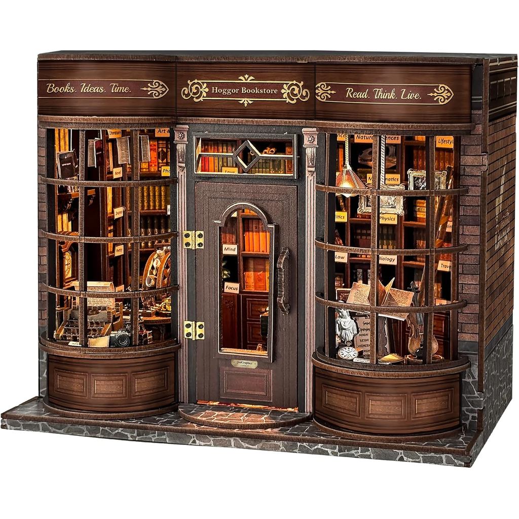 หนังสือ Nook Kit - DIY Miniature House Kit, Tiny House Library Kit, 3D ปริศนาไม้สําหรับผู้ใหญ่, Book