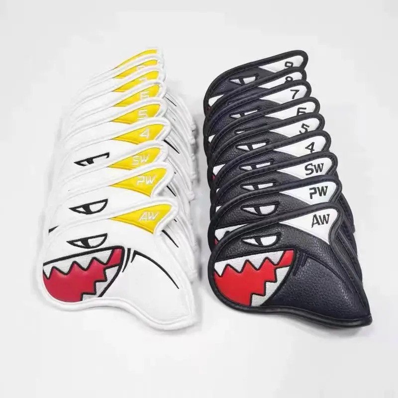 Shark golf iron club set 9-piece iron club set cap cover iron club protective cover 4-9PAS embroider