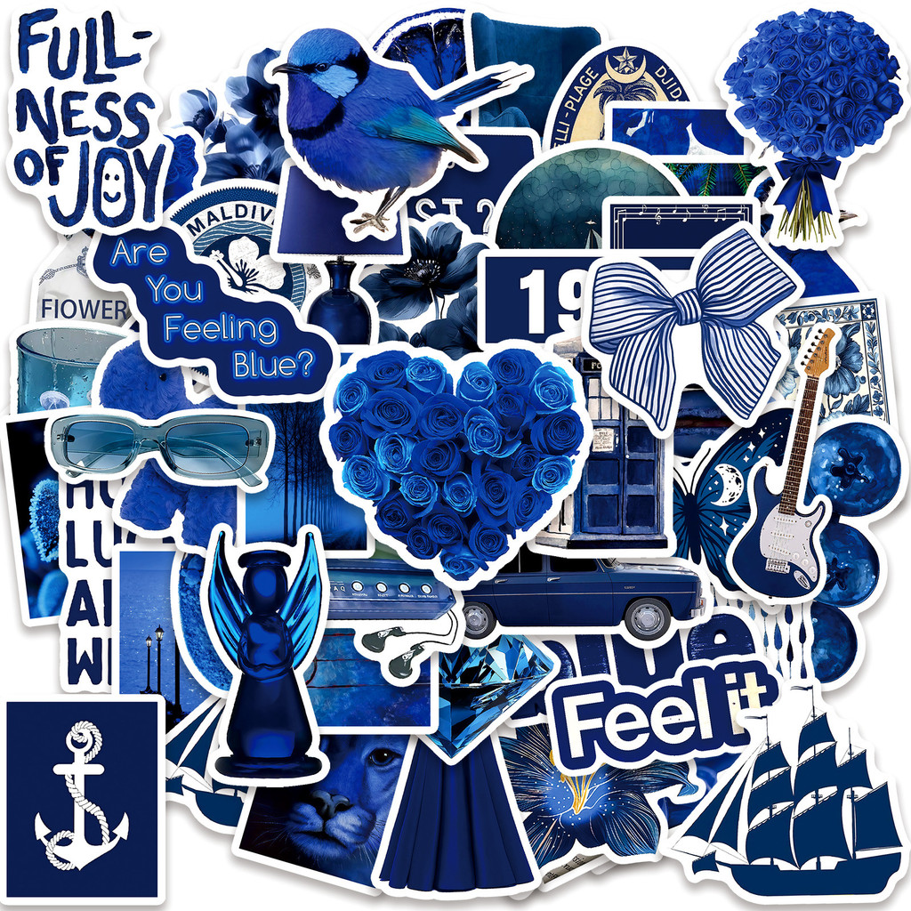 50ชิ้น/เซ็ต ❉ Blue Downtown Y2K Girls Art Series 01 สติ๊กเกอร์ ❉ DIY แฟชั่นสติ๊กเกอร์กันน้ํา Doodle 