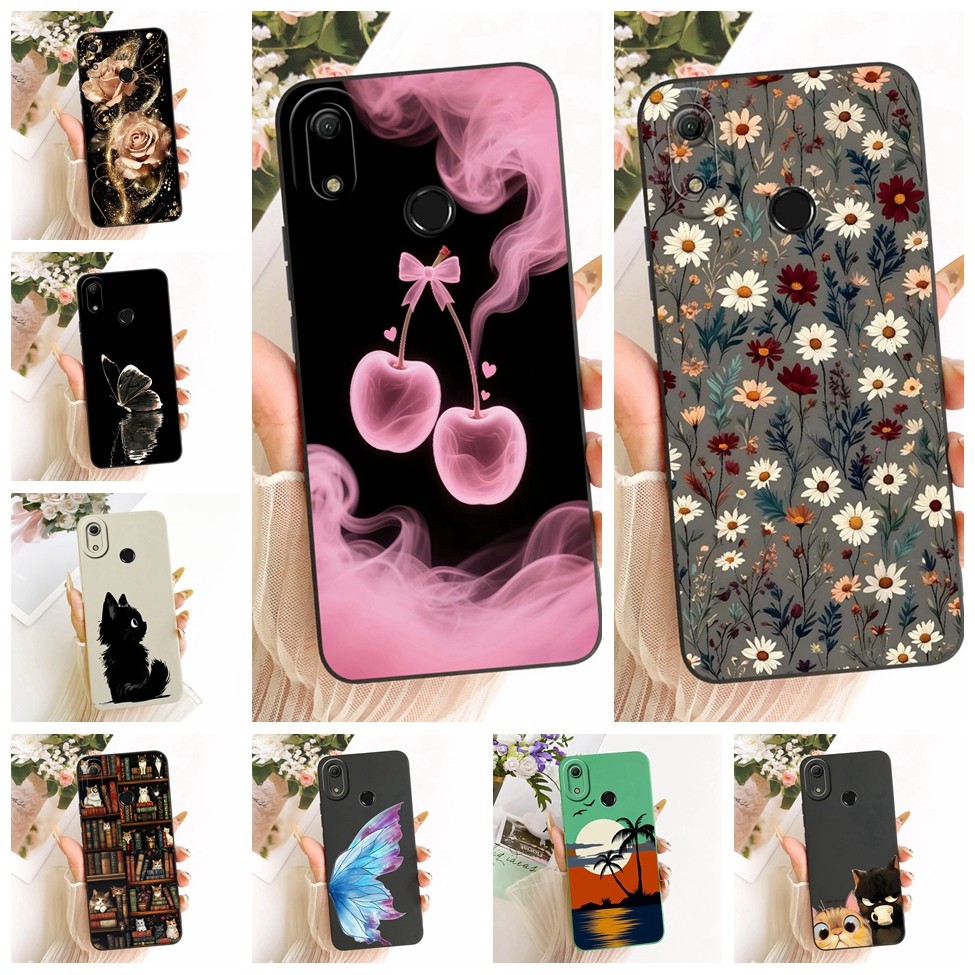 Huawei Y6 Prime 2019 ปลอก Huawei Y6 2019 แฟชั่นการ์ตูนน่ารักตลกทาสีเคสซิลิโคน MRD-LX1F MRD-LX1 MRD-L