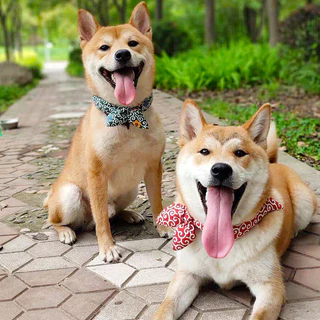 Pet-Eleven Japanese-Style Dog Bib สัตว์เลี้ยง Shiba Inu ผ้าพันคอผ้าพันคอสุนัขผ้าพันคอแมวตกแต่งปรับสัตว์เลี้ยงตกแต่ง