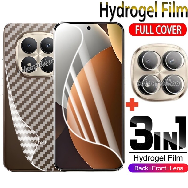 Redmiหมายเหตุ15 HDด้านหน้าด้านหลังคลุมทั้งหมดป้องกันฟิล์มHydrogelสําหรับRedmiหมายเหตุ15 Pro Plus 15Pro + Note15 Note15Pro 4G 5Gด้านหลังกล้องเลนส์Soft Screen Protectorฟิล์มป้องกัน