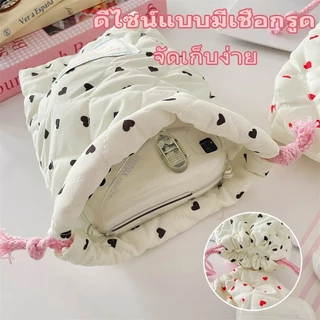 กระเป๋ากล้องขนาดเล็ก กระเป๋าเก็บกล้องผ้าฝ้ายลายนวมน่ารัก กระเป๋าเก็บกล้องโพลารอยด์ CCD นุ่ม กันกระแทกและกันขีดข่วน