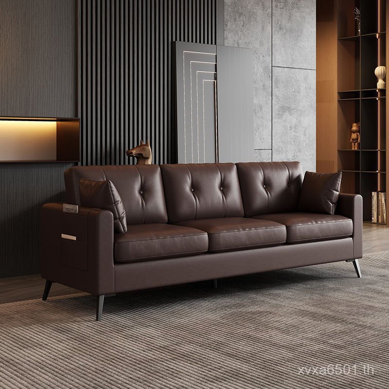 โซฟาสามที่นั่งห้องนั่งเล่นสํานักงานร้านขายเสื้อผ้าโซฟาพาร์ทเมนท์ขนาดเล็กที่เรียบง่ายแผ่นสํานักงานครั