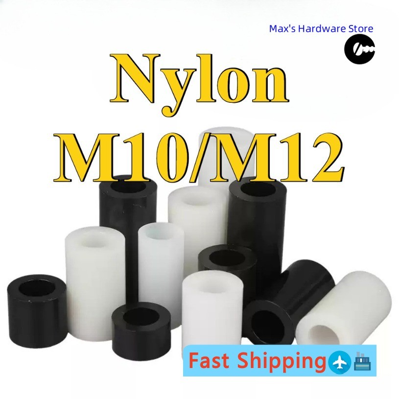 จัดส่งด่วนM10/M12 ฉนวนคอลัมน์แยกกระบอกพลาสติก Hollow ผ่านคอลัมน์สนับสนุน Spacer คอลัมน์ความสูง ABS เ