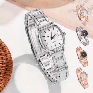 Jam Tangan Kuarsa Wanita Model Skala Sederhana Model Dial Kecil Jam Tangan Tali Baja Modis