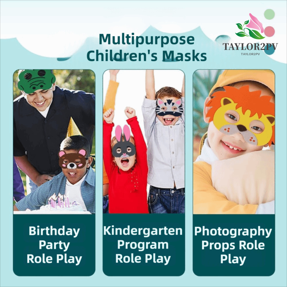 เทย์เลอร์2พีวี 4ชิ้นหน้ากากครึ่งหน้า,รู้สึกวัสดุวันเด็ก กิts Feltสัตว์หน้ากาก,พรรคซัพพลายเด็ก Gits ส