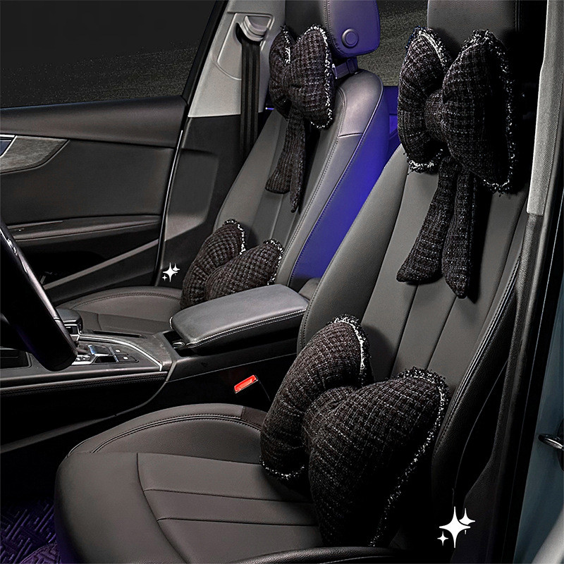 【Ready Stock】 Automotive Headrest Lumbar Support Pillow Classic Style Car Seat Waist Support Cushion