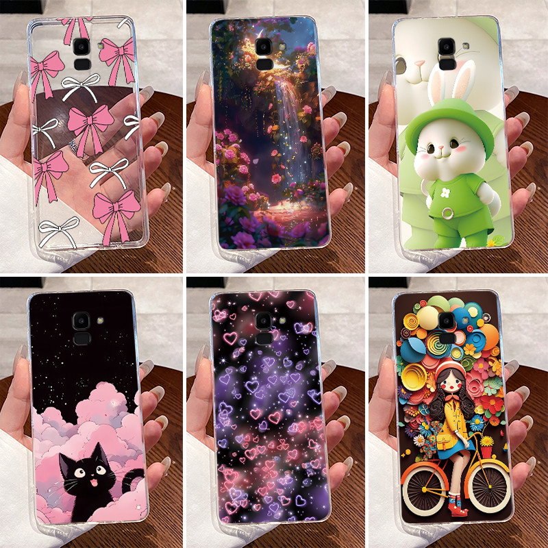 สําหรับ Samsung Galaxy J6 2018 J6+ Plus (2018) กรณีกระต่ายน่ารักการ์ตูน Soft TPU ฝาหลัง J600F J600G 