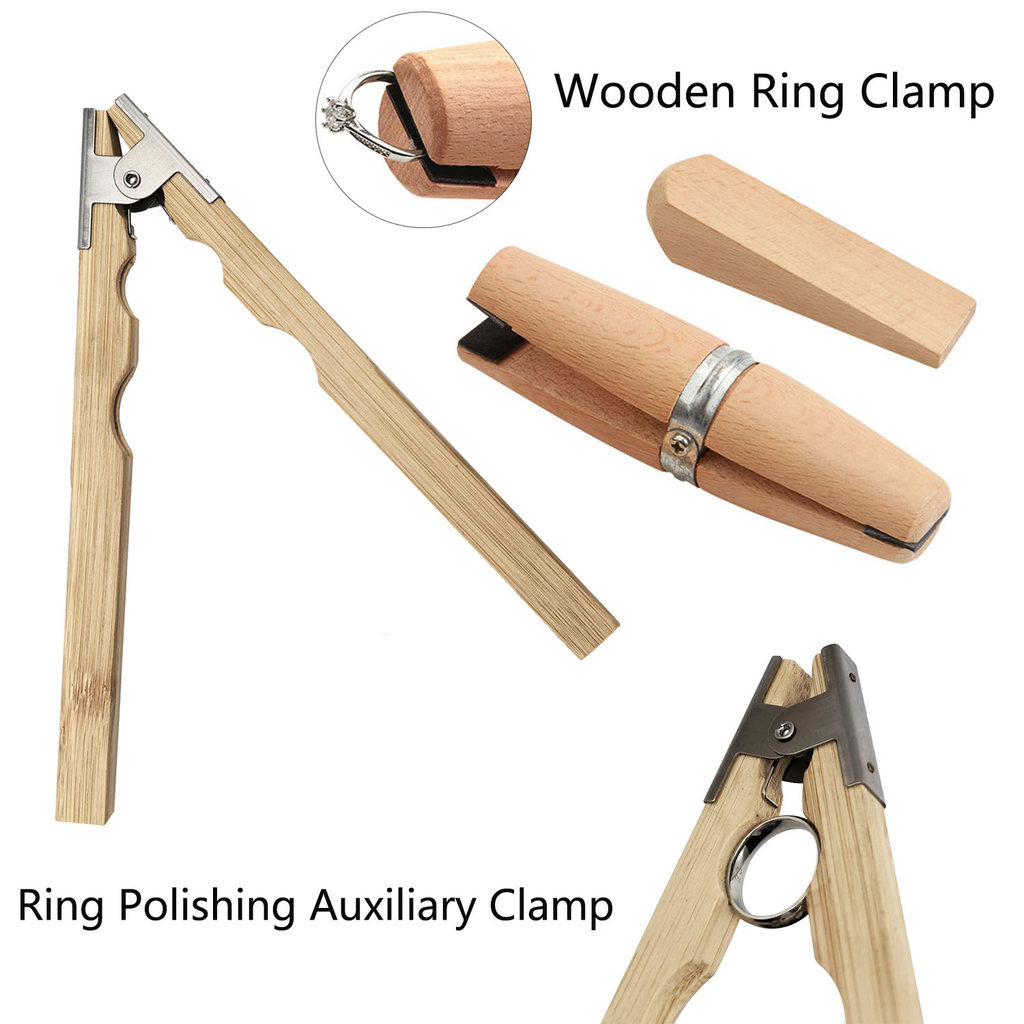 Jewelry Making Made Easy: Multifunctional Wooden Rings Clamp for Filing, Buffing, and Stone Settings