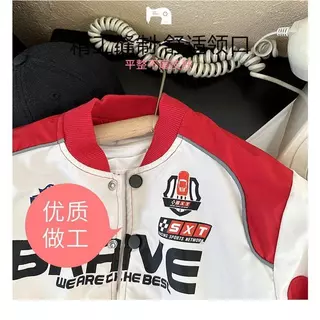 ออรพาร์ด ทซ เสื้อเบสบอลเด็กชายและเด็กหญิง สีแดงสไตล์ตะวันตก เหมาะสำหรับฤดูใบไม้ผลิ