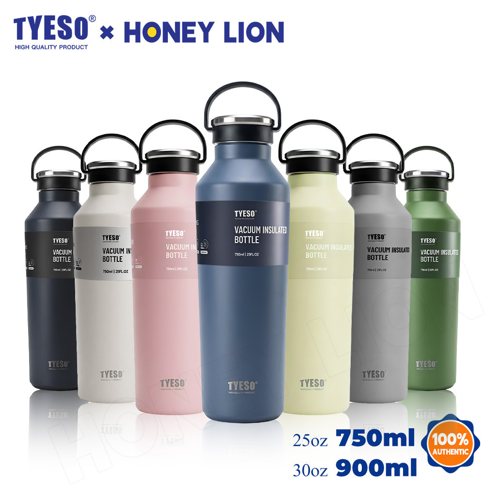 HoneyLion 750มล/ 900มล ขวดน้ําฉนวนสูญญากาศ 304 สแตนเลสความจุขนาดใหญ่ขวดสําหรับใช้ทุกวันเดินทางยิมสํานักงาน- TYESO TS-01-01002/03
