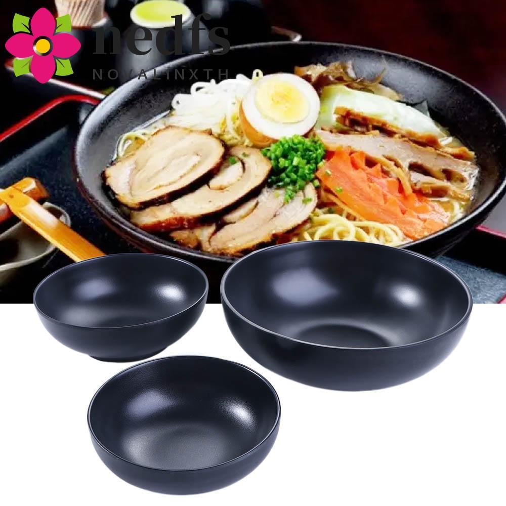 NEDFS Ramen Bowl 5 ขนาดสําหรับก๋วยเตี๋ยว,สลัด,Soup ทําความสะอาดง่ายหมองคล้ําภาษาโปลิชคําสีดําฤดูใบไม