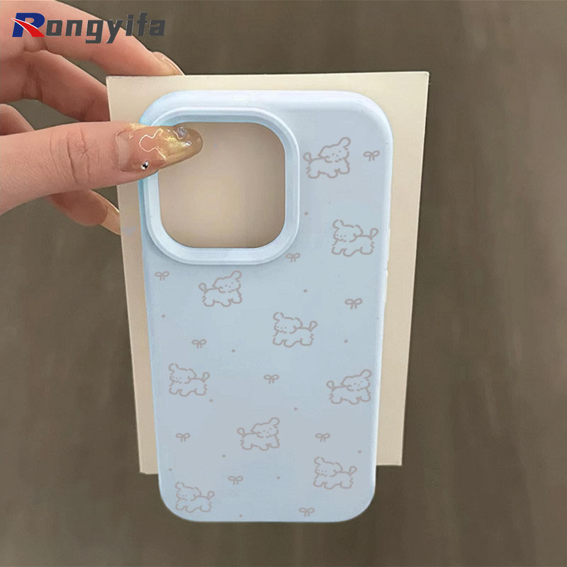 สุนัขน่ารักโบว์เคสโทรศัพท์สําหรับ iQOO Z10 Z9 Turbo Pro Turbo + Endurance Z9x Z8 Z8x Z7i Z5x Z3 การ์ตูนลูกสุนัขสีลูกกวาดปลอก Simple Matte กันกระแทกนุ่มปกหลัง - รูปที่ 5