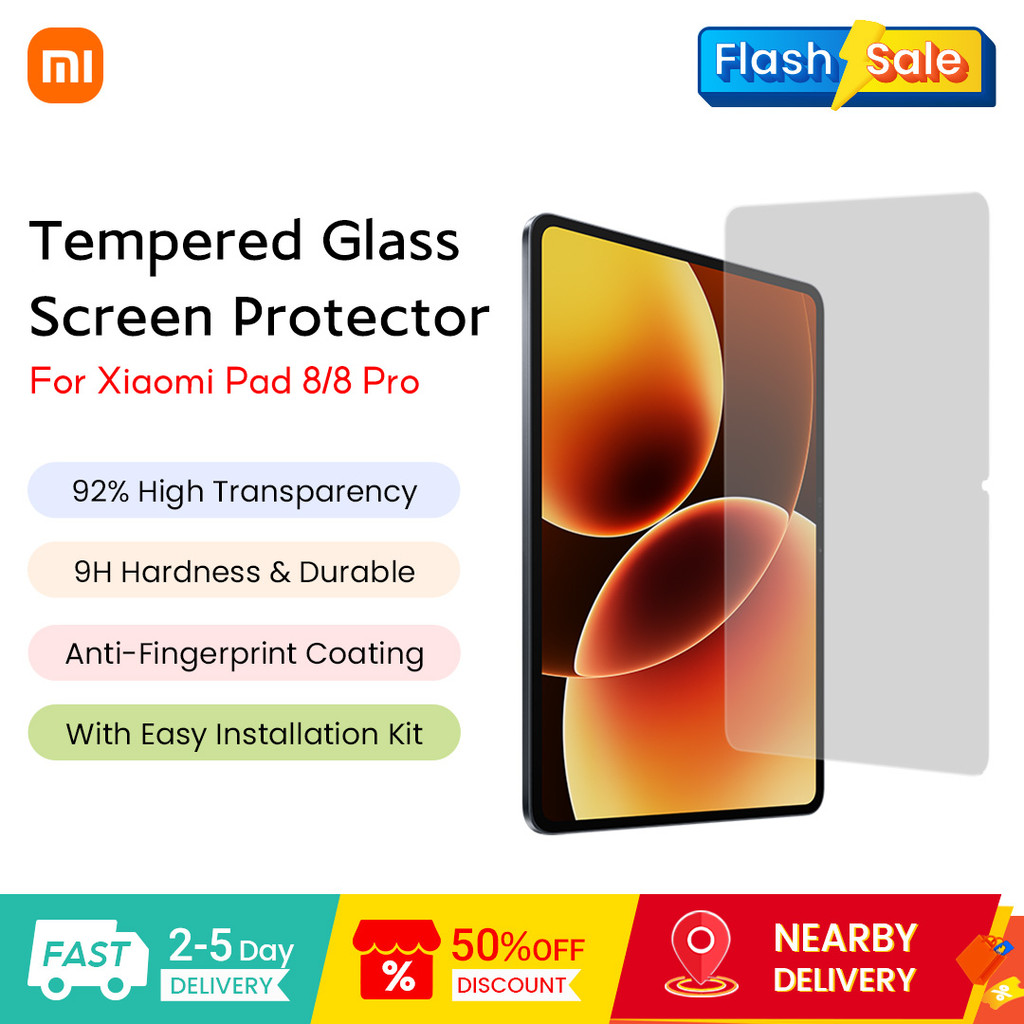 Xiaomi กระจกนิรภัยป้องกันหน้าจอสําหรับ Xiaomi Pad 8/8 Pro ความโปร่งใสสูง ความแข็ง 9H ทนทาน
