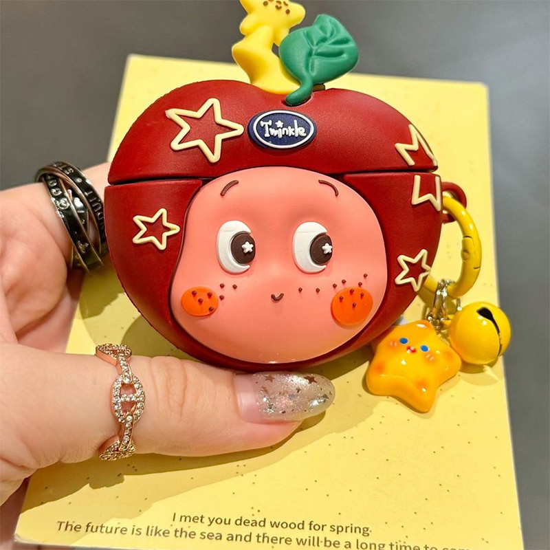 เคส airpods 4/3/2/1 เคสแอร์พอร์ด3 หมวกสีแดงน่ารักคนดาวสําหรับ AirPods4 เคสหูฟัง AirPodsPro2 ซิลิโคนอ่อนนุ่ม