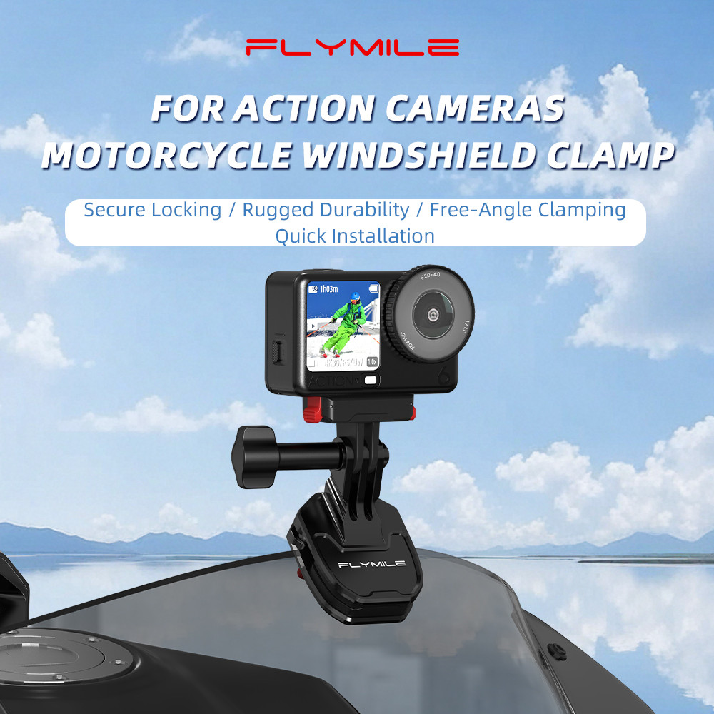 สําหรับ DJI Action 5 Pro Sport กล้องวงเล็บกระจกหน้ารถ OSMO 360 คลิปยึดรถจักรยานยนต์ X5 อุปกรณ์เสริมสากล