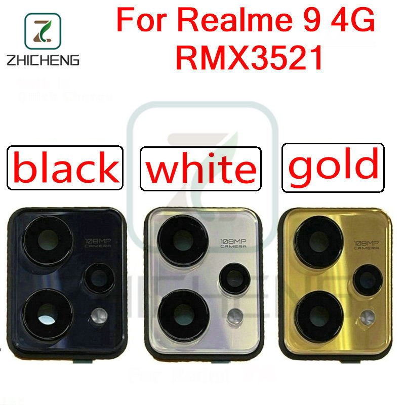 สําหรับ เรียลมี 9 4ก RMX3521 เลนส์กล้องด้านหลังด้านหลังพร้อมการเปลี่ยนกรอบ