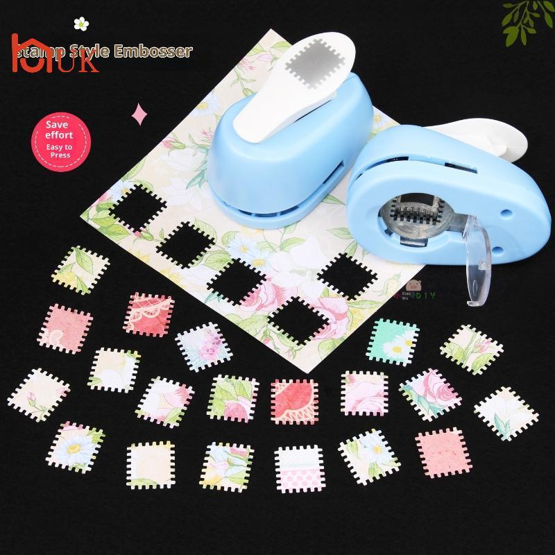 UK แสตมป์ขอบประหยัดแรงงานกด DIY Punch แสตมป์รูปร่าง Craft Punch กรอบรูปทําด้วยมือลายนูนเครื่องทําเคร