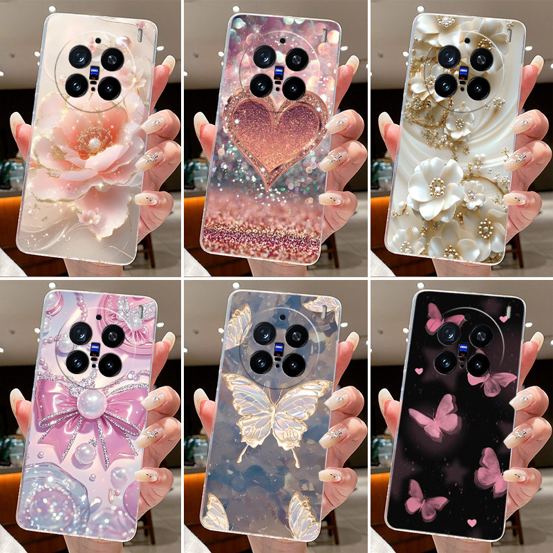 เคสโทรศัพท์สําหรับVivo X200 Proผีเสื้อโบว์ป้องกันปลอกบางสําหรับVivo V200Pro V2413 V2405A V2405DAโปร่