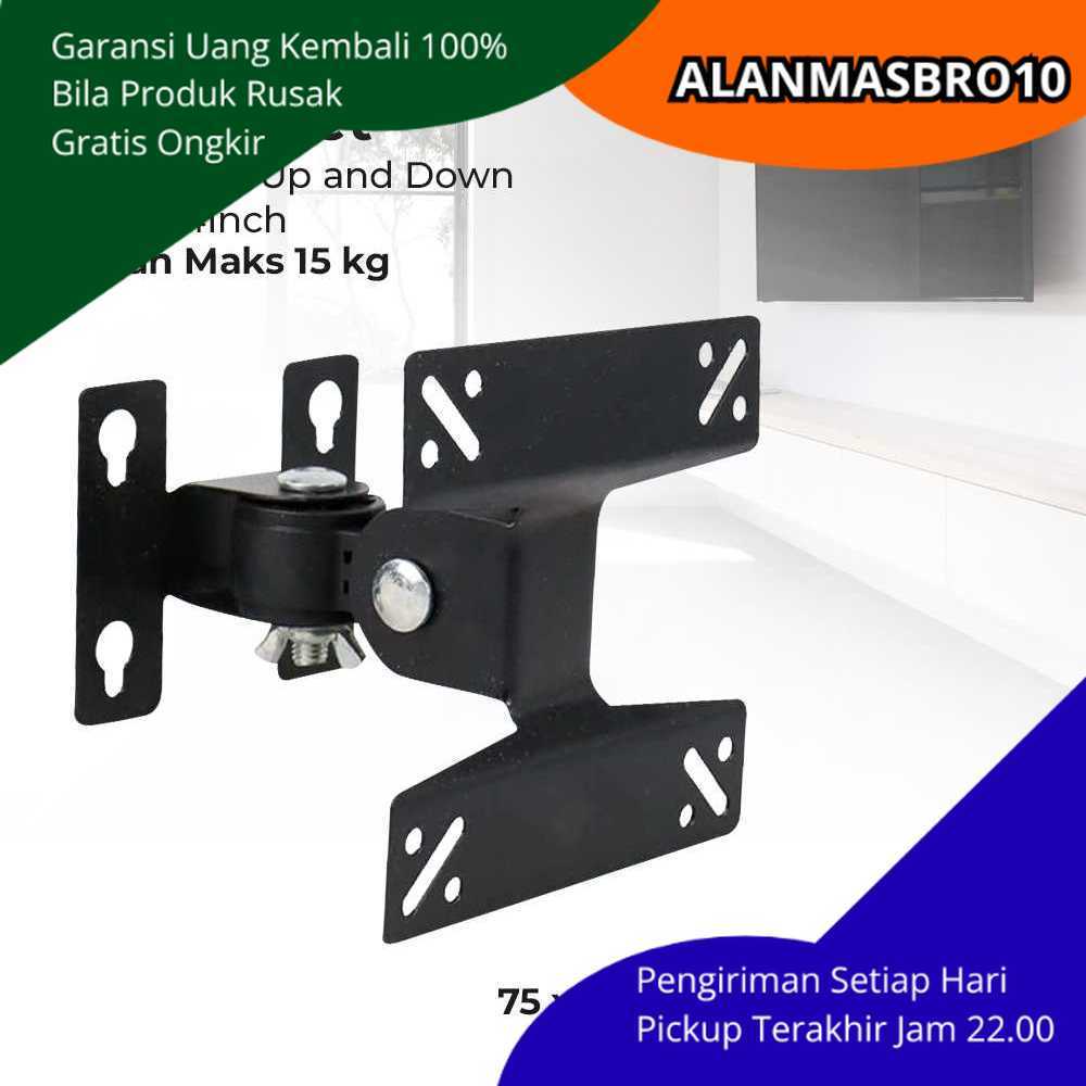 VESA 75x75 100x100 ปรับ Wall TV Bracket สําหรับ 14 24 นิ้วยืดหยุ่นซ้ายขวาด้านล่าง Stable โมเดิร์น Al