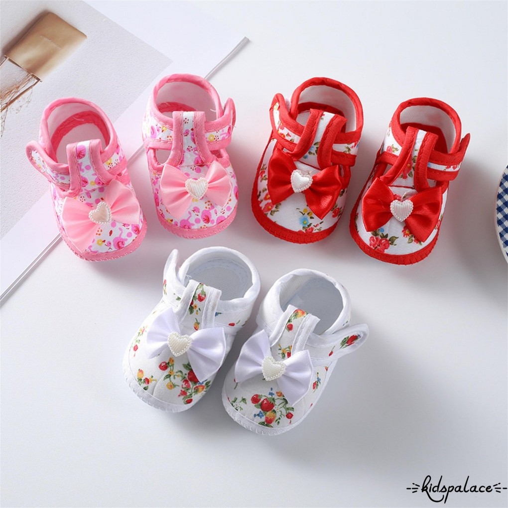 (จัดส่งในกรุงเทพฯ)Bowknot รองเท้าแบนสำหรับเด็กผู้หญิง ลายพิมพ์ดอกไม้ พื้นนุ่ม สบายเมื่อสวมใส่ ใช้ได้ทั้งindoorsและoutdoors