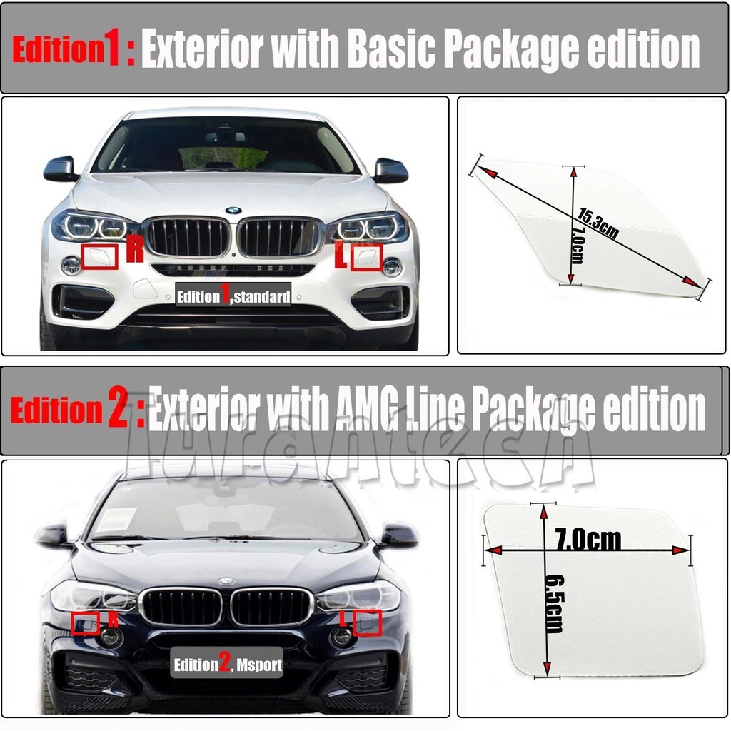 ฝาครอบเครื่องซักผ้าไฟหน้าสําหรับ 15-19 BMW X6 F16 Fit 28iX 30dX 35i 35iX 40dX 50iX M50dX SAC ทําความ