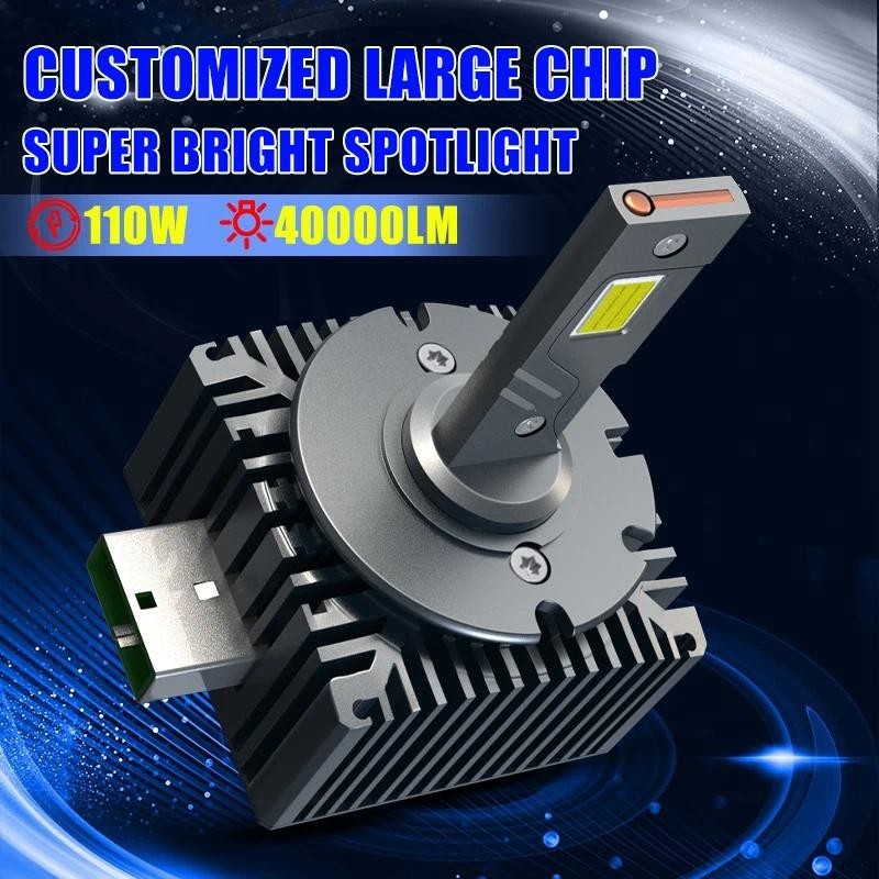 Carshark D1S D2S LED Canbus 110W 40000Lm D3S D4S D5S D8S ไฟหน้าหลอดไฟสําหรับรถยนต์ D1R D2R D3R D4R H