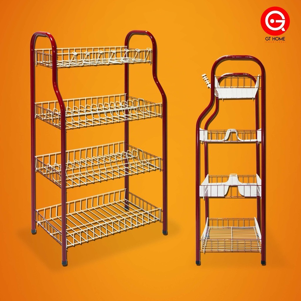 ทนทาน Multipurpose Rack  - Kitchen Rack Kitchen Organizers Storage Rack Dish Rack Rak Pinggan Rak Ba