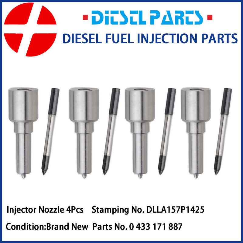 เคล็ดลับหัวฉีดหัวฉีดน้ํามันเชื้อเพลิงดีเซล 4x 0433171887 DLLA157P1425 สําหรับ Mitsubishi Fuso Canter