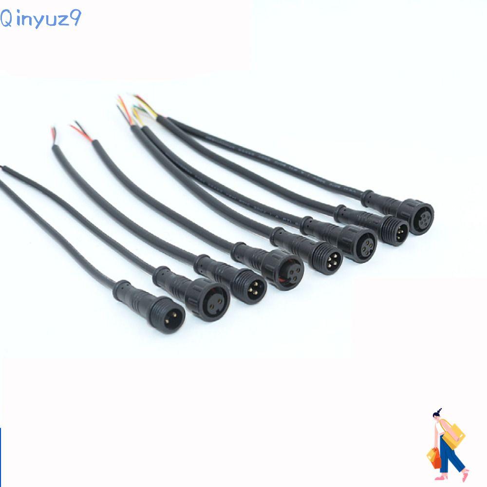 QINYUZ9 2Pin 3Pin 4Pin แจ็ค,สายสีดํา IP67 ชายหญิง LED Connector, 20 ซม.2Pin 3Pin 4Pin สายไฟกันน้ํา L