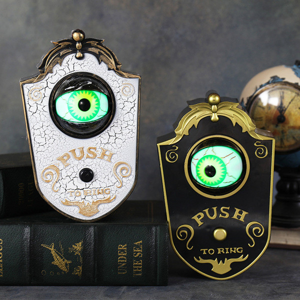 ฮาโลวีน Cyclops Doorbell ตกแต่งไฟฟ้า Luminous Props Sounding Doorbell Bar Secret Room Tricky จี้อุปก