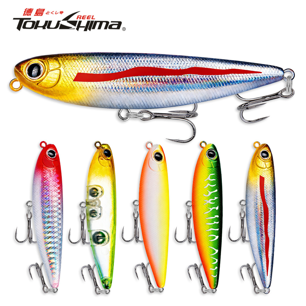 1 PC ดินสอน้ําด้านบนตกปลา Lure 5/6.6/9.1 ซม.ลอย Swimbait Wobblers เหยื่อ Hard ประดิษฐ์ 2 Treble Hook สําหรับ Bass