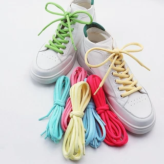 เชือกผูกรองเท้าคุณภาพสูง ขนาด 5 มม., สีทึบ สำหรับรองเท้าผ้าใบและรองเท้าคลาสสิก ความยาวเลือกได้ 100/120/140/160 ซม.